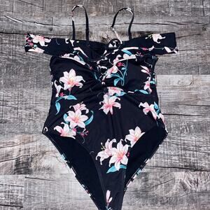 Beach joy 1 piece off the shoulder swimsuit. Size Medium